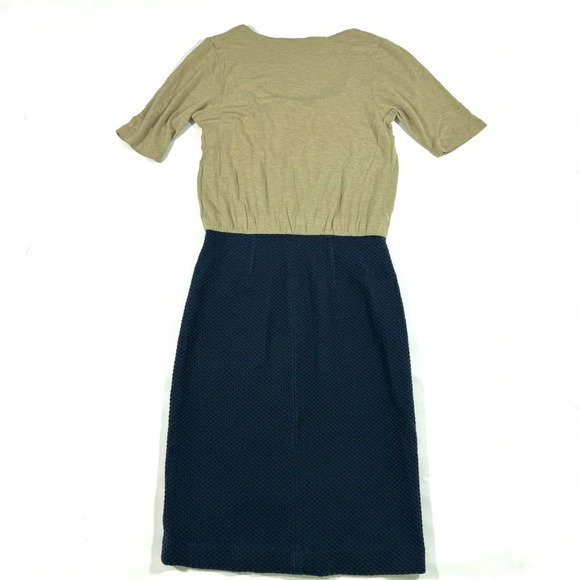 Boden Knee Length Dress Blue Beige Short Sleeve Scoop Neck - Picture 2 of 6